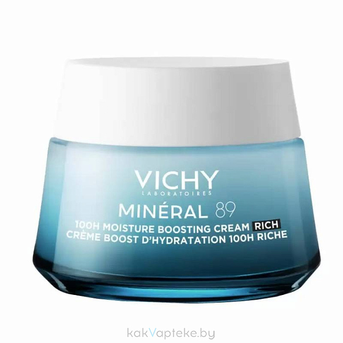 Vichy Крем интенсивно увлажняющий 100ч для сухой кожи "Mineral 89", 50 мл