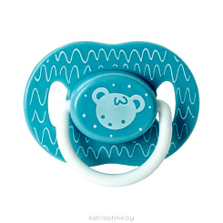 Bebaby Соска-пустышка силиконовая, круглая форма, в комплекте защитный колпачок, 6-18 мес (синий, розовый,зеленый),арт.LM-9228/2