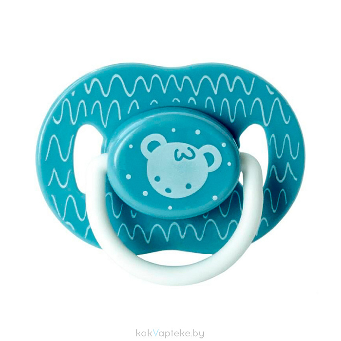 Bebaby Соска-пустышка силиконовая, круглая форма, в комплекте защитный колпачок, 6-18 мес (синий, розовый,зеленый),арт.LM-9228/2