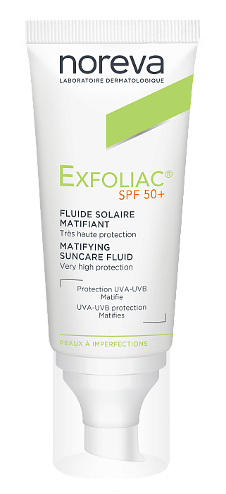 NOREVA ЭКСФОЛИАК Солнцезащитная матирующая эмульсия SPF 50+ , 40 мл