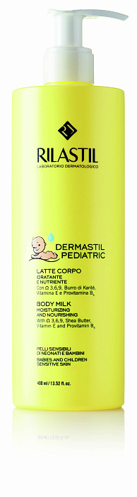 Rilastil DERMASTIL PEDIATRIC Молочко для тела увлажняющее питательное для чувствительной кожи младенцев и детей, 400 мл