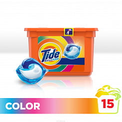 TIDE Color Средство моющее синтетическое жидкое в растворимых капсулах, 15шт*22,8г