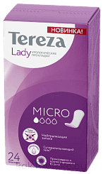 TerezaLady Прокладки женские гигиенические впитывающие для всех видов выделений Micro, 24 шт