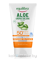 EQUILIBRA Алоэ Солнцезащитный водостойкий крем SPF 50+, 150 мл