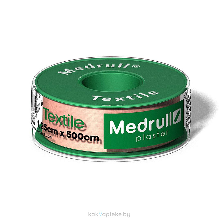 Пластырь рулонный телесного цвета на текстильной основе Medrull "Textile"  1,25cм x 500cм