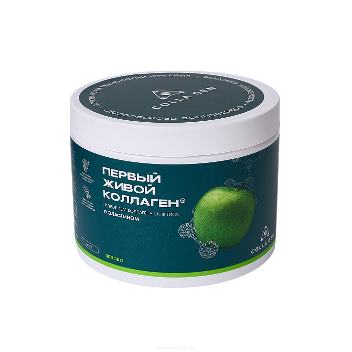 ПЕРВЫЙ ЖИВОЙ КОЛЛАГЕН Гидролизат коллагена пищевой со вкусом яблока (стерилизованный продукт), 500 гр