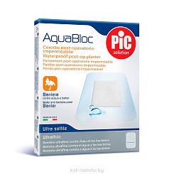 Пластырь Aquabloc стерильный послеоперационный водонепроницаемый с антибактериальной подушечкой, см: 25 х 10 №1