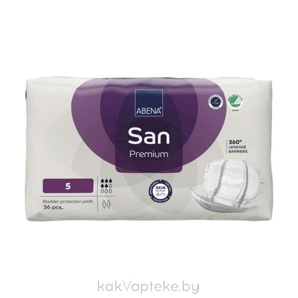 Abena San Premium Прокладки одноразовые урологические для взрослых (5), 36 шт