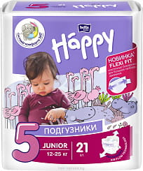 Bella Baby Happy junior Подгузники гигиенические для детей (Flexi Fit) 21 шт