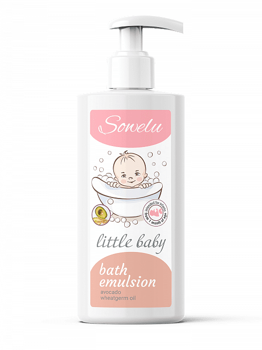 Sowelu little baby  Эмульсия для ванны для детей с авокадо и маслом зародышей пшеницы, 300 мл