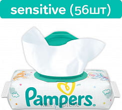 PAMPERS Sensitive Детские влажные салфетки 56 шт