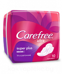 Carefree Ultra Super Plus Прокладки для критических дней, 10 шт