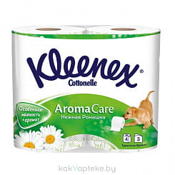Туалетная бумага Kleenex Cottonelle Aroma Care Нежная ромашка, 3-х сл.,*4рул_нн.