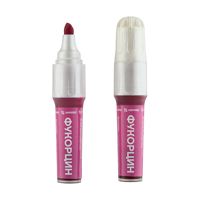 Фукорцин раствор "Фк-"ЛЕККЕР®"-2 (тип 2) устройство полимерное с твердым пористым стержнем для хранения и нанесения 5 мл