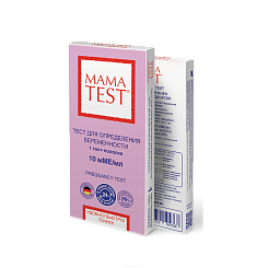 Тест для определения  беременности  МАМАTEST (10 мМЕ/мл) 1 тест-полоска в уп