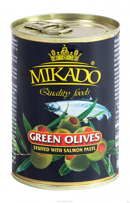MIKADO Оливки зеленые, фаршированные лососем , 300 мл