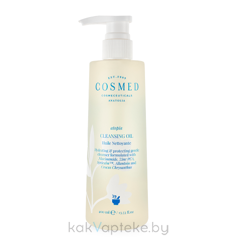 COSMED сosmeceuticals ATOPIA CLEANSING OIL  Масло для душа очищающее увлажняющее защитное для сухой и очень сухой кожи 400 мл