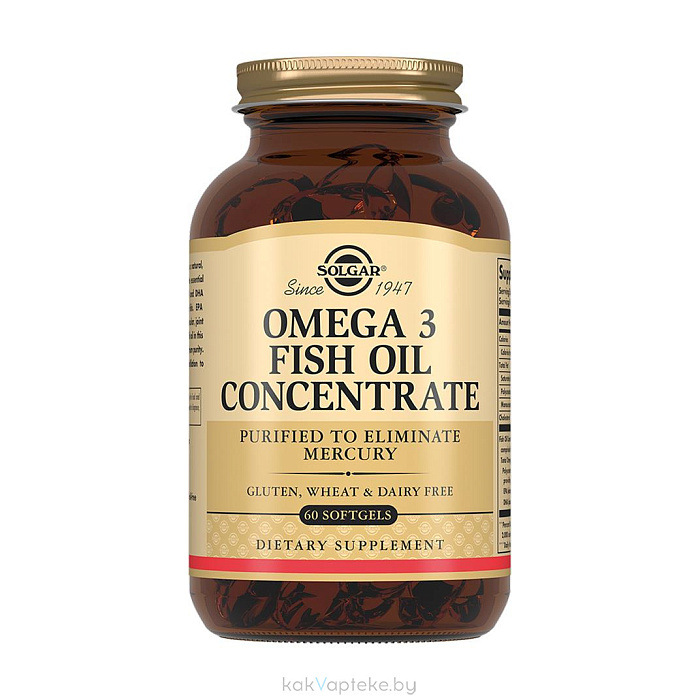 Solgar Рыбий жир Омега-3, БАД капсулы №60