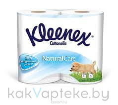 Туалетная бумага Kleenex Cottonelle Natural Care, 3сл.*4рул._н.