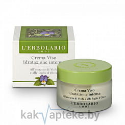 L'Erbolario Крем для лица интенсивное увлажнение с экстрактом фиалки и листьев оливкового дерева 50 мл