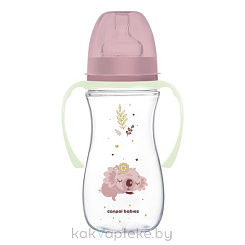 Canpol babies Бутылочка для кормлен.пластик.(12м+/силик.соска, светящ.ручки) 300 мл, арт. 35/238_pin