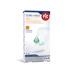 Пластырь Soffix Med стерильный послеоперационный адаптивный с антибактериальной подушечкой для чувствительной кожи, см: 20х10, №5