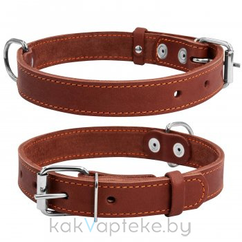 CoLLaR Ошейник одинарный  для собак, ширина 35мм, длина 47-62см, коричневый
