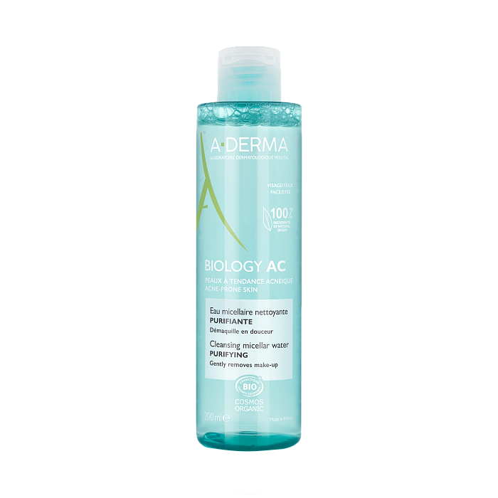 A-DERMA BIOLOGY AC Очищающая мицеллярная вода для проблемной кожи 200 мл