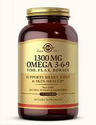Комплекс жирных кислот 1300 мг Омега 3-6-9, БАД капсулы №120