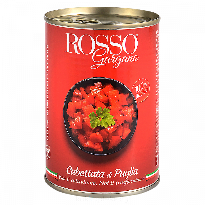 Rosso Gargano Томаты очищенные нарезаные в томатном соке 400 г