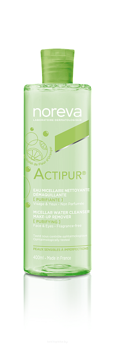 NOREVA АКТИПЮР Очищающая мицеллярная вода для снятия макияжа, 400 мл