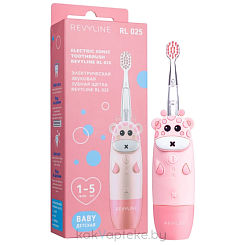 Revyline RL 025 Детская зубная щетка электрическая звуковая (розовая 6111 жираф)