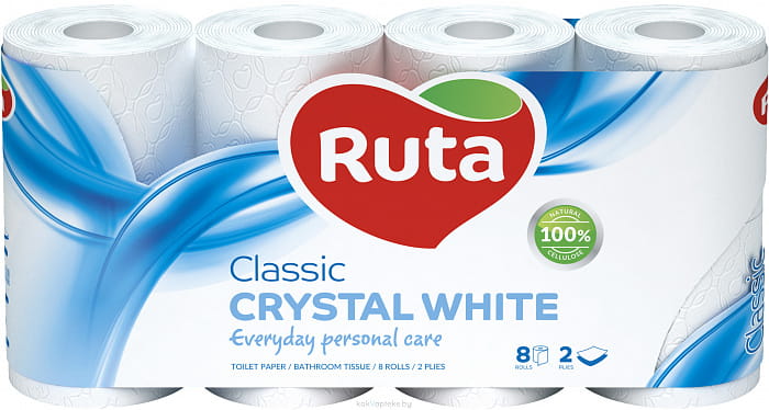 Туалетная бумага "Ruta" (Classic 8 рул. белая)