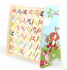 Уланик Счеты Алфавит деревянные (Фрукты-овощи. Медвежонок Винни и его друзья) арт. dis-scha002
