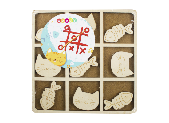 Woody Игрушка деревянная  "Крестики-нолики. Котик на охоте"