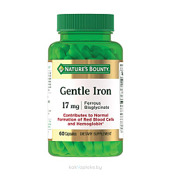 Nature's Bounty Легкодоступное железо 17 мг, БАД капсулы №60