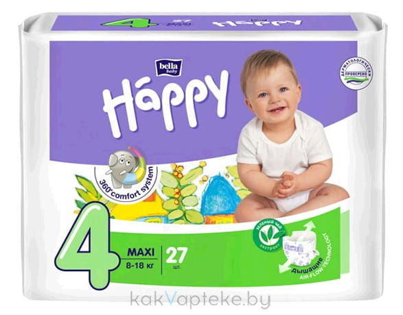 Bella Baby Happy maxi Подгузники гигиенические для детей 27 шт