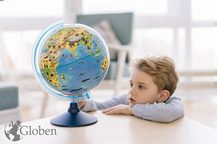 Глобус зоогеографический 25 см, на круглой подставке Ке012500269