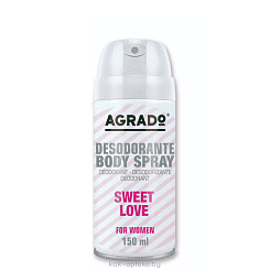 AGRADO Дезодорант спрей для тела СЛАДКАЯ ЛЮБОВЬ женский/ Sweet Love Body Spray Deodorant for women, 150 мл
