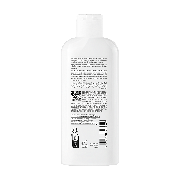 DUCRAY KELUAL ELUTION Шампунь поддерживающий от перхоти для ежедневного применения 200 мл