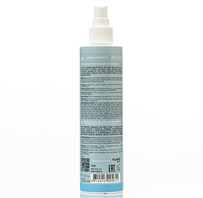 Tashe Professional Тоник для склонной к жирности кожи головы Scalp tonic for oily skin, 250 мл