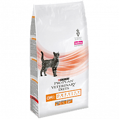 Pro Plan VETERINARY DIETS OM St/Ox Корм сухой полнорационный диетический для взрослых кошек для снижения избыточной массы тела, с низкой калорийностью, 1,5 кг