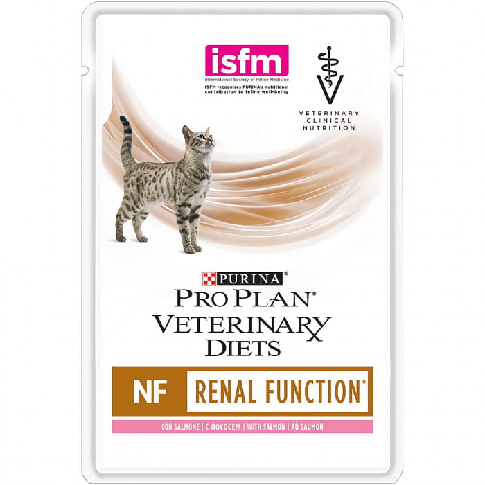 Pro Plan VETERINARY DIETS NF. Корм, консервированный полнорационный диетический для взрослых кошек при патологии почек, с лососем, 85 г