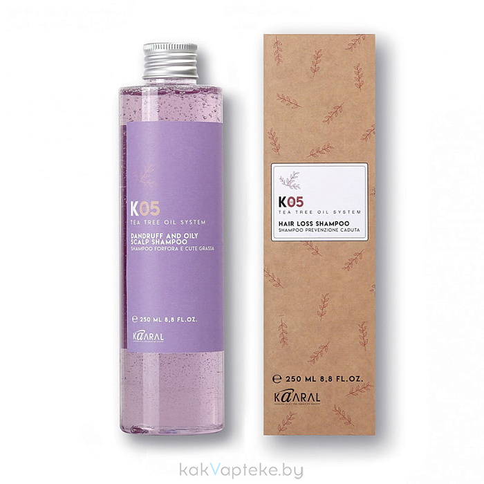 KAARAL K05 TEA TREE OIL SYSTEM Шампунь от перхоти  для жирной кожи головы, 250 мл