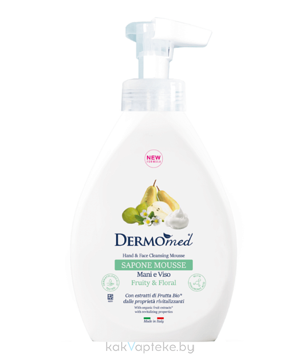 DЕRMOMED Очищающий мусс-мыло для рук и лица "FRUITY & FLORAL" / HAND & FACE CLEANSING MOUSSE FRUITY & FLORAL, 500 мл