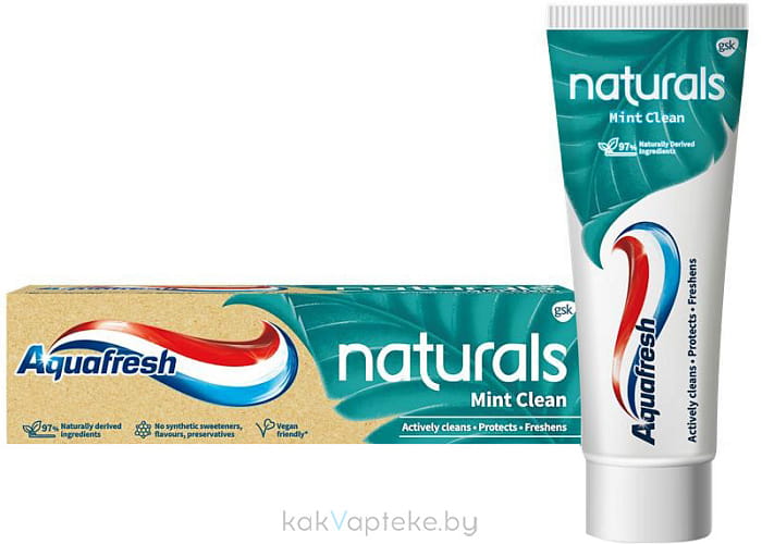 Aquafresh naturals Зубная паста Очищение и мята 75 мл
