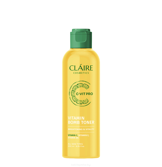 CLAIRE COSMETICS C-VIT PRO Тонер VITAMIN BOMB, 200 мл