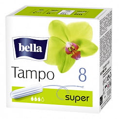 Tampo Bella super Тампоны женские гигиенические без аппликатора premium comfort, 8 шт