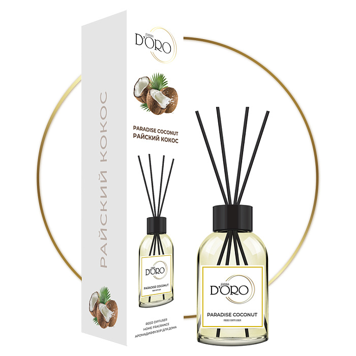 Gamma D'ORO Аромадиффузор для помещений Райский кокос 100 мл PARADISE COCONUT