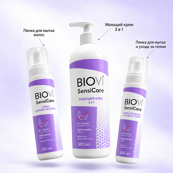 BIOVI Пенка для мытья и ухода за телом 250 мл (без использования воды)